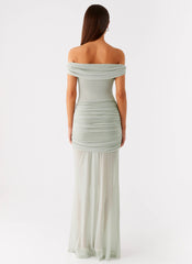 Eyllin Off Shoulder Maxi Dress - Sage
