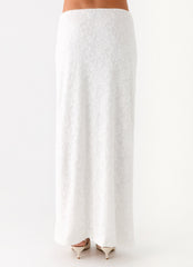 Griff Low Rise Jacquard Maxi Skirt - White