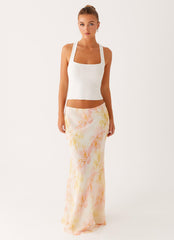 Harlow Chiffon Maxi Skirt - Floral Print