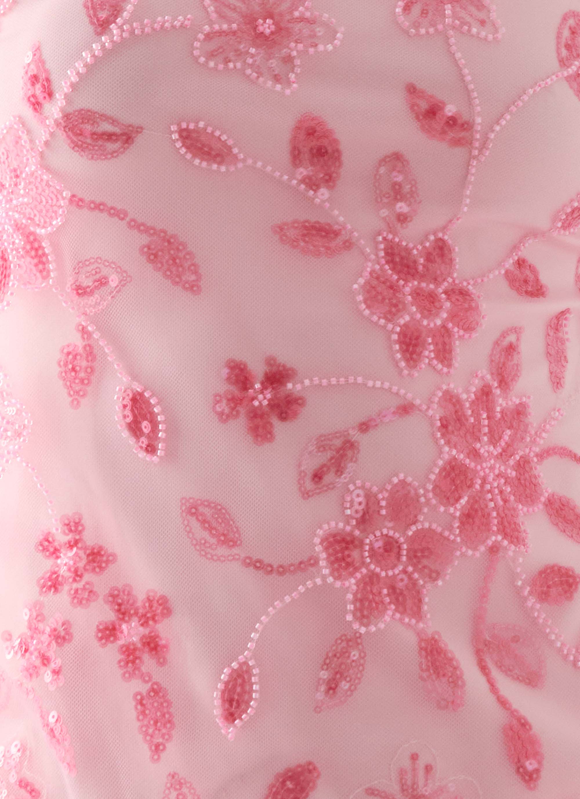 Janelle Beaded Halter Top - Pink