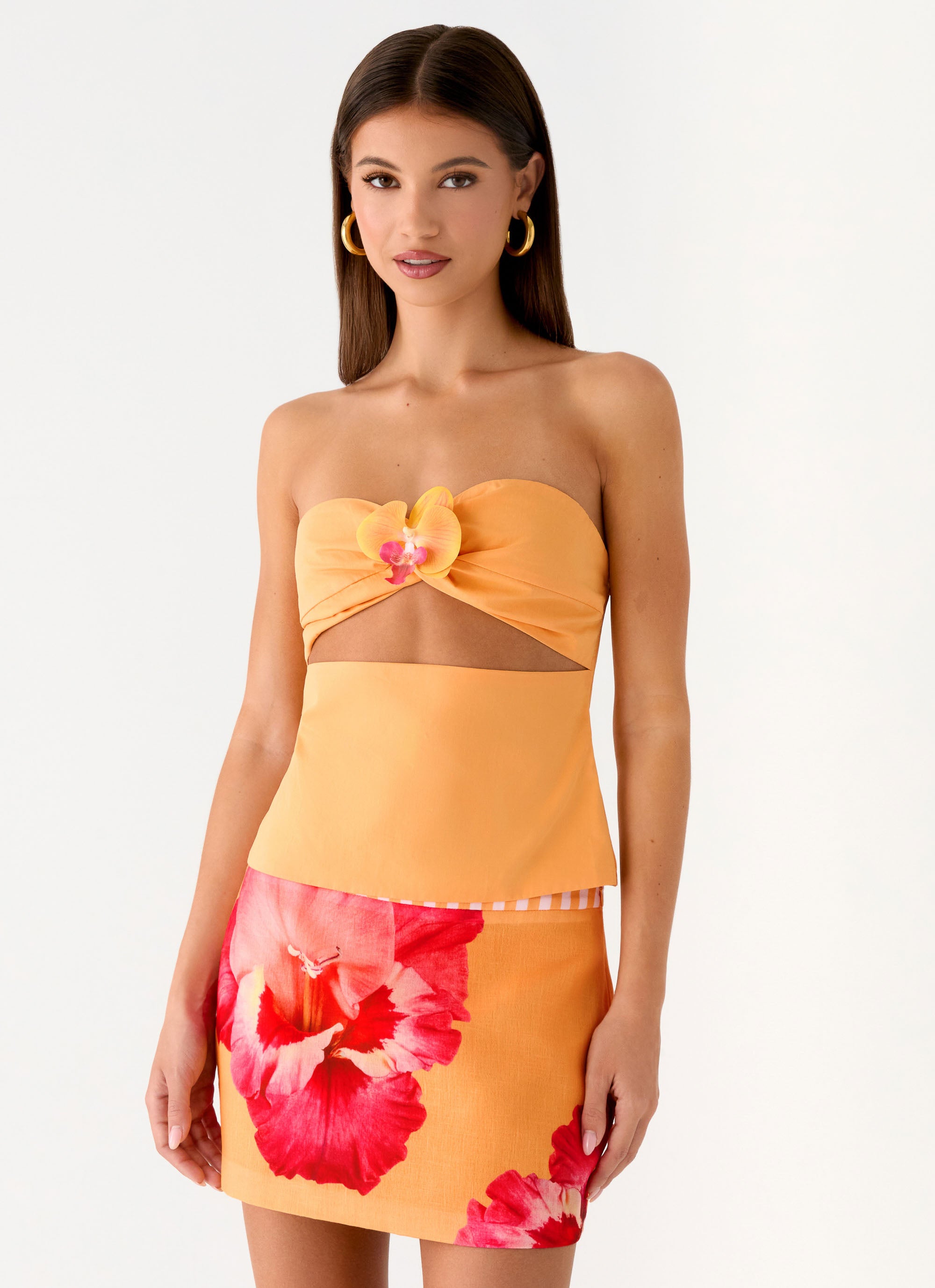 Kalya Mini Skirt - Orange
