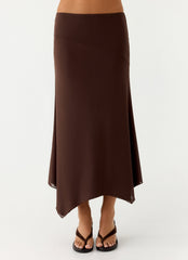 Kerrie Hanky Midi Skirt - Chocolate