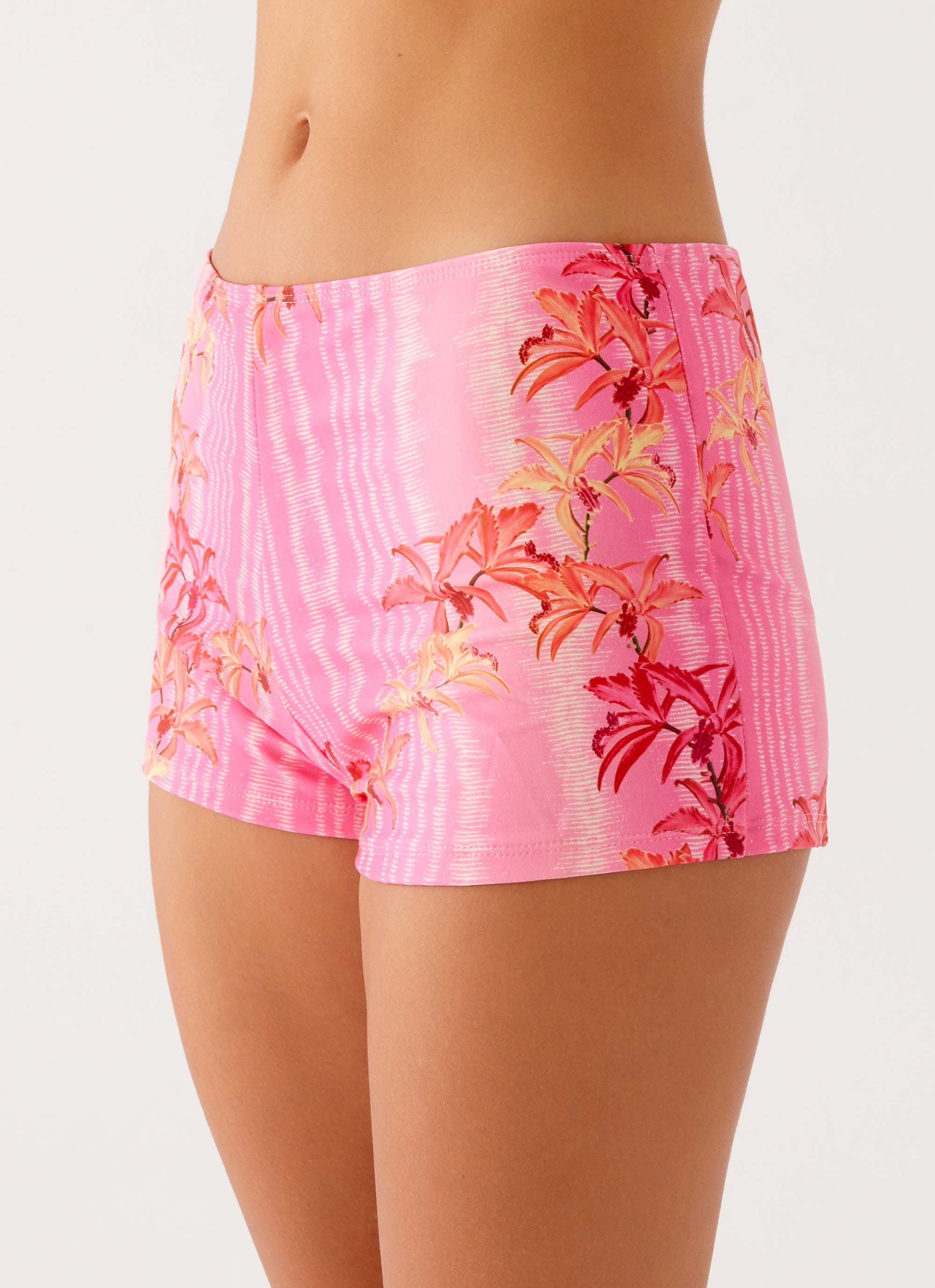 Layli Swim Shorts - Tropical Pink Print