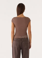 Ledger Jersey Top - Deep Taupe