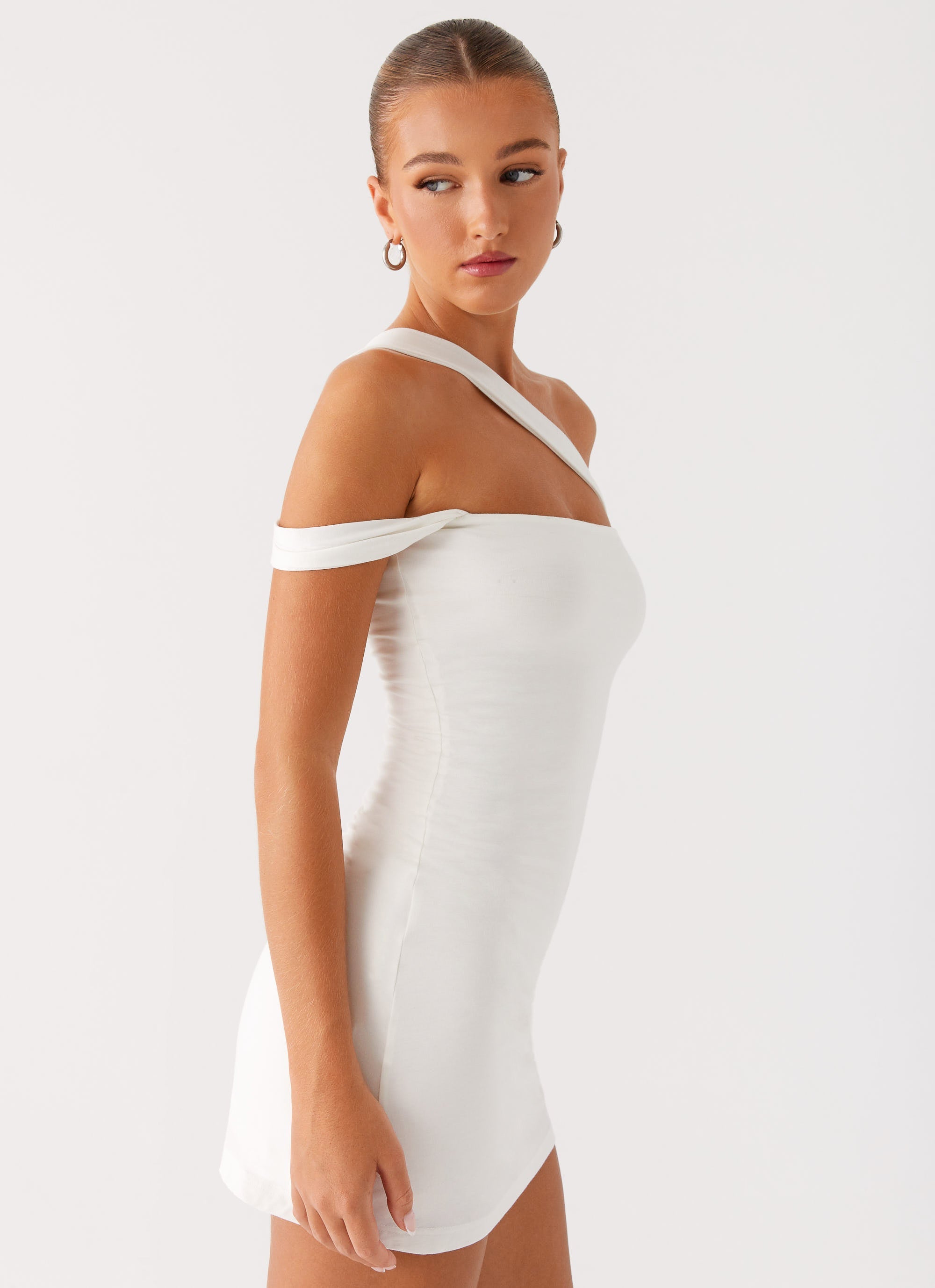 Lena Ruched Mini Dress - Ivory