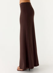 Like A Flower Maxi Skirt - Chocolate