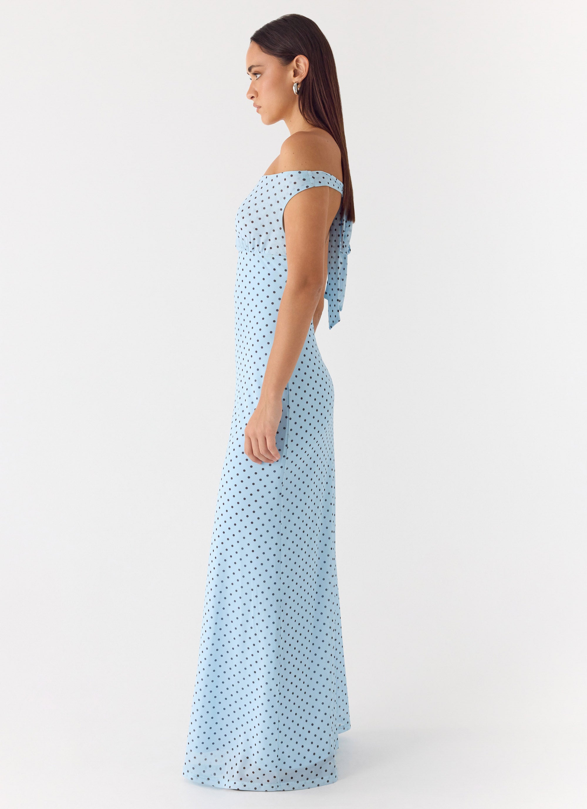 Like Me Now Maxi Dress - Blue Mocha Dot