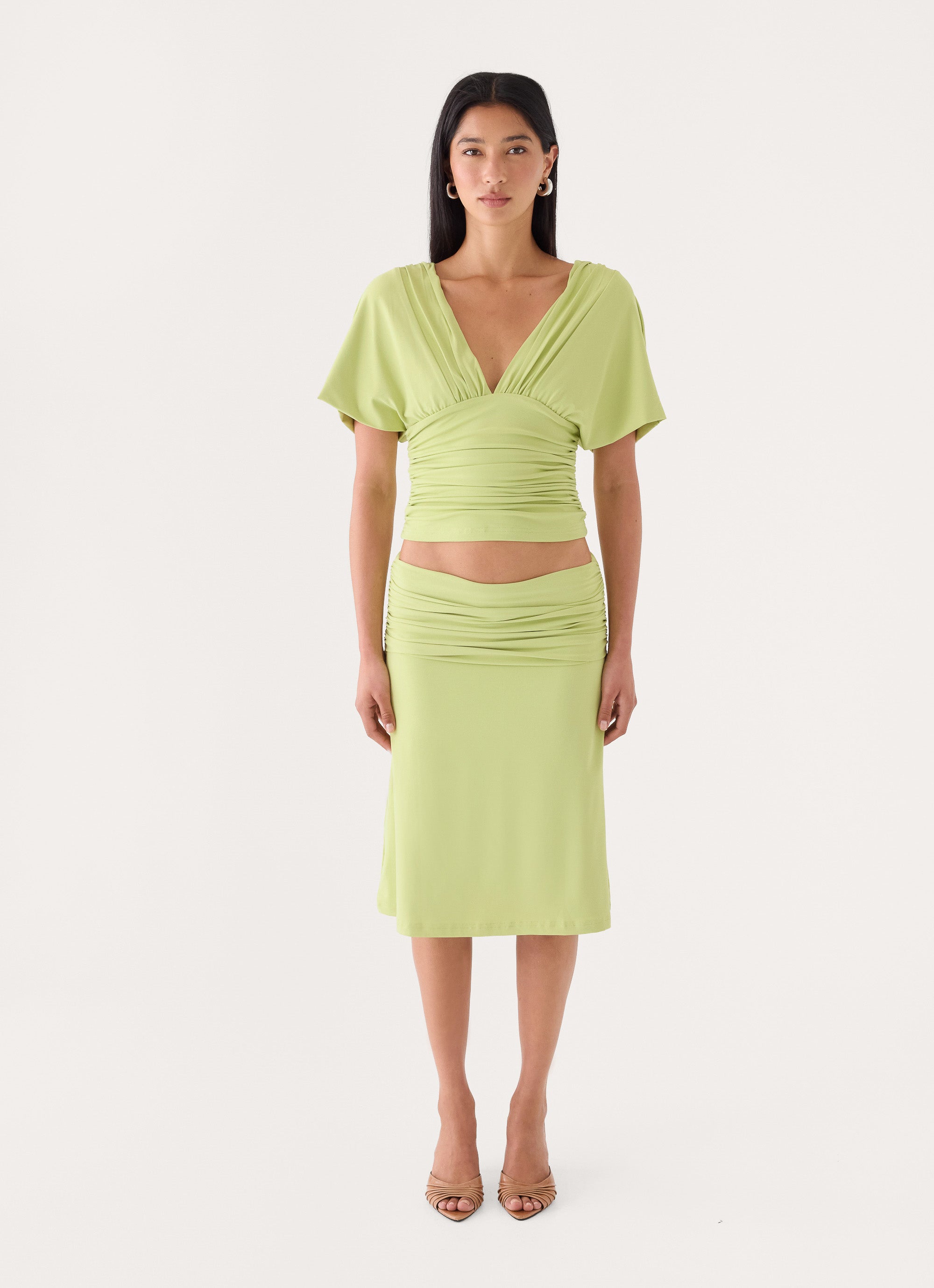 Lorelei Midi Skirt - Soft Lime