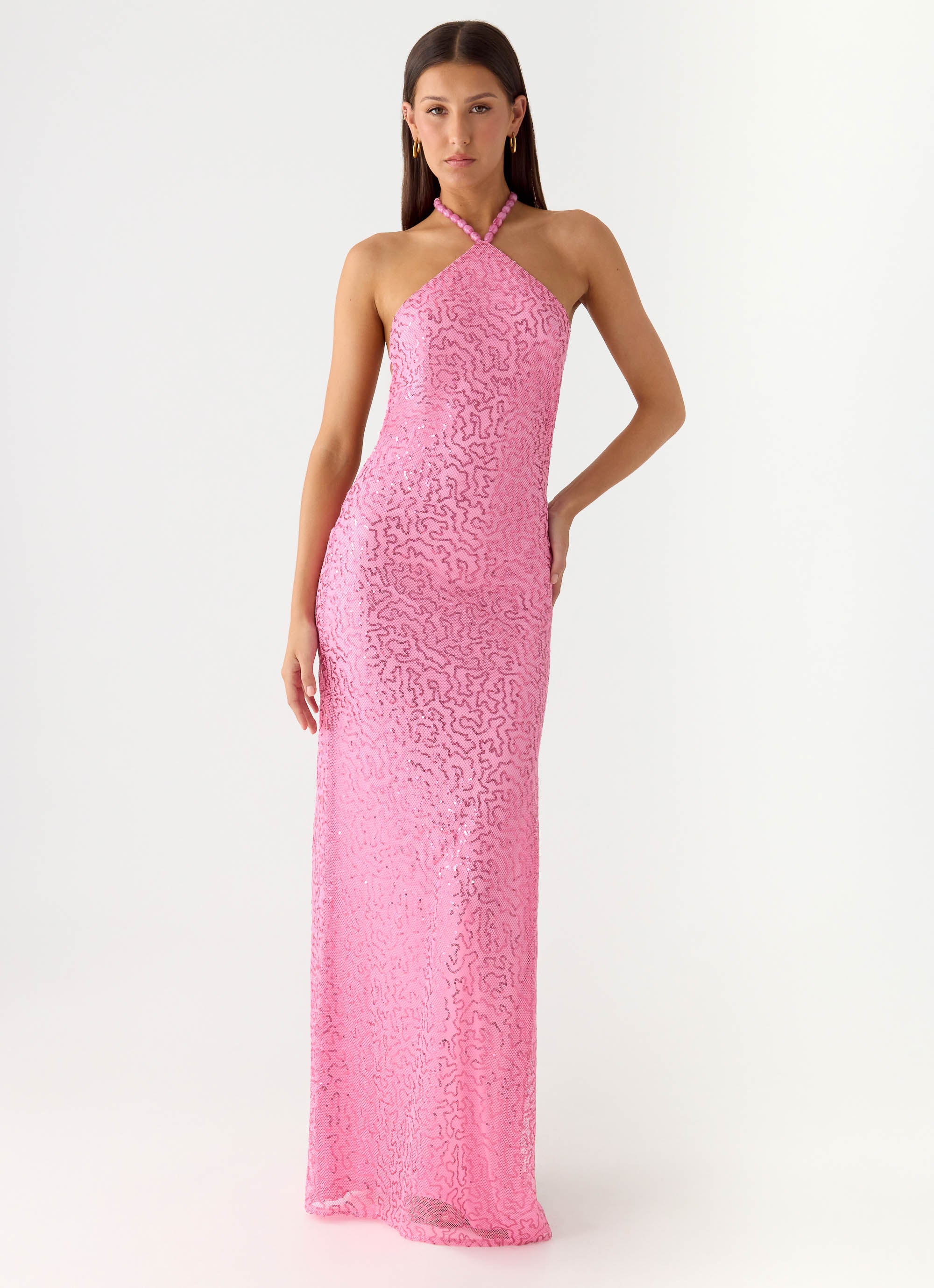 Lorenz Sequin Maxi Dress - Pink