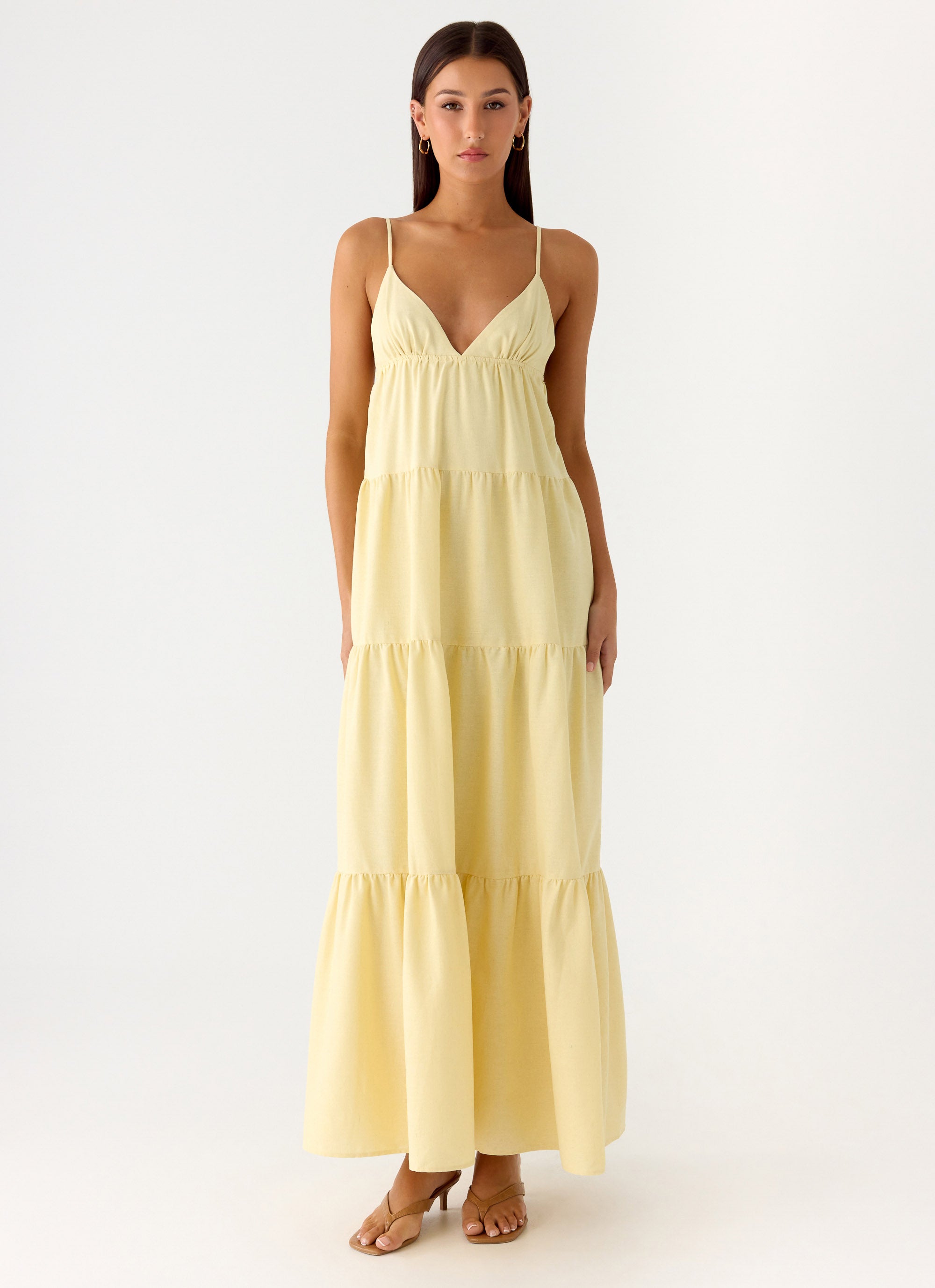 Lotty Linen Maxi Dress - Yellow