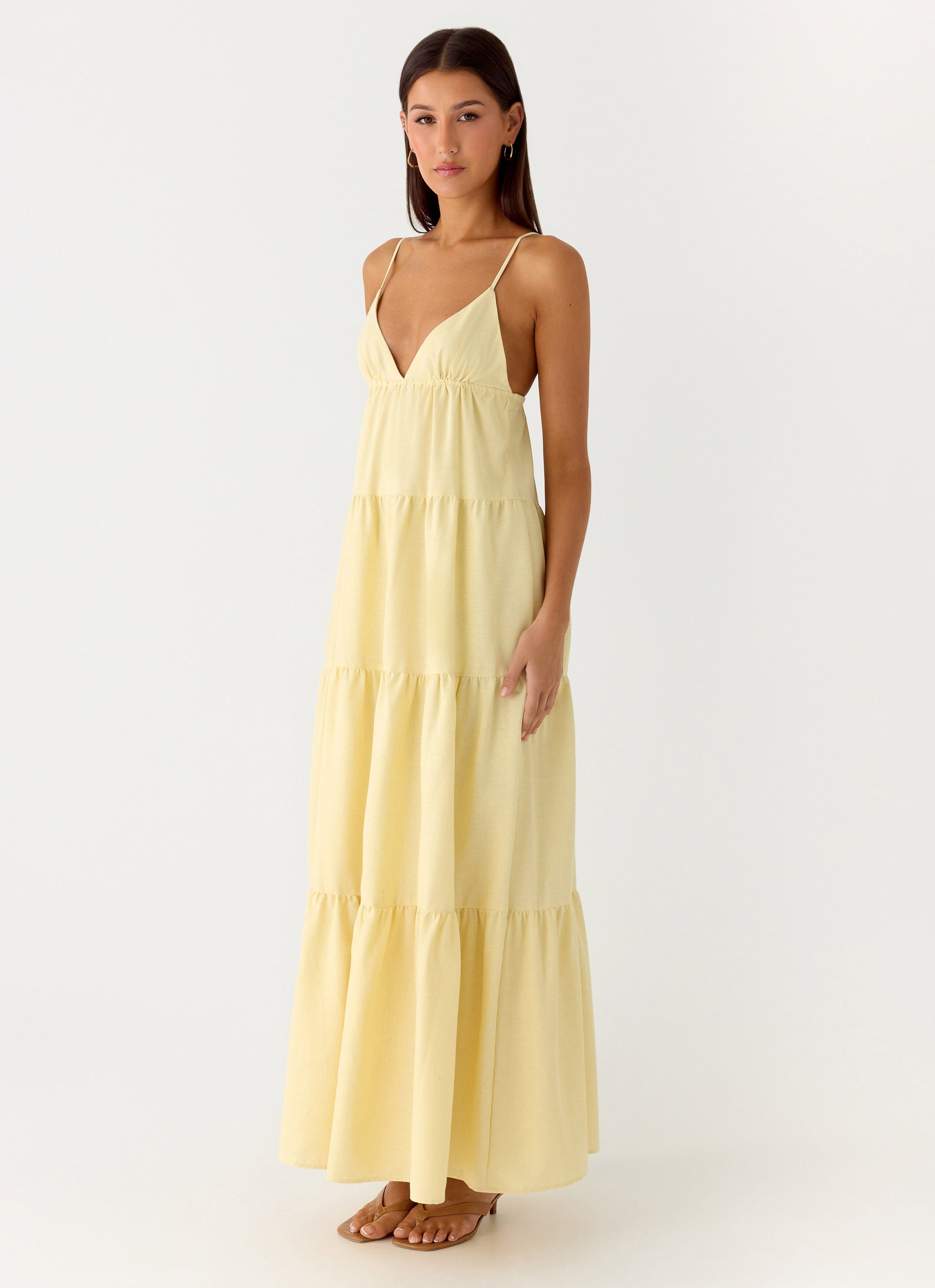 Lotty Linen Maxi Dress - Yellow