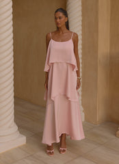 Lucy Tiered Maxi Dress - Soft Pink
