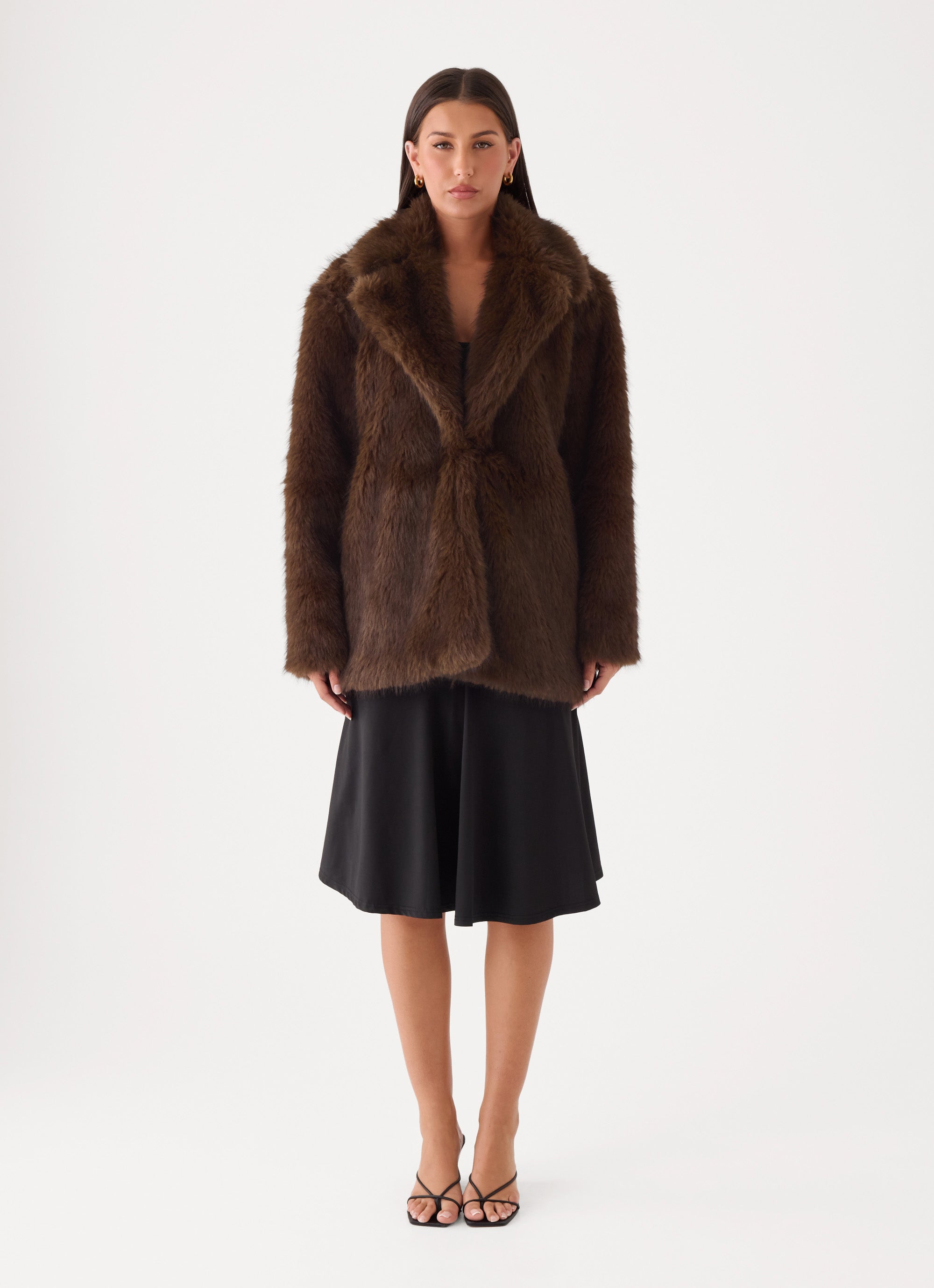 Lunaria Faux Fur Jacket - Brown