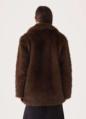 Lunaria Faux Fur Jacket - Brown