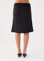 Madelyne Jersey Midi Skirt - Black