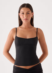 Madelyne Jersey Top - Black