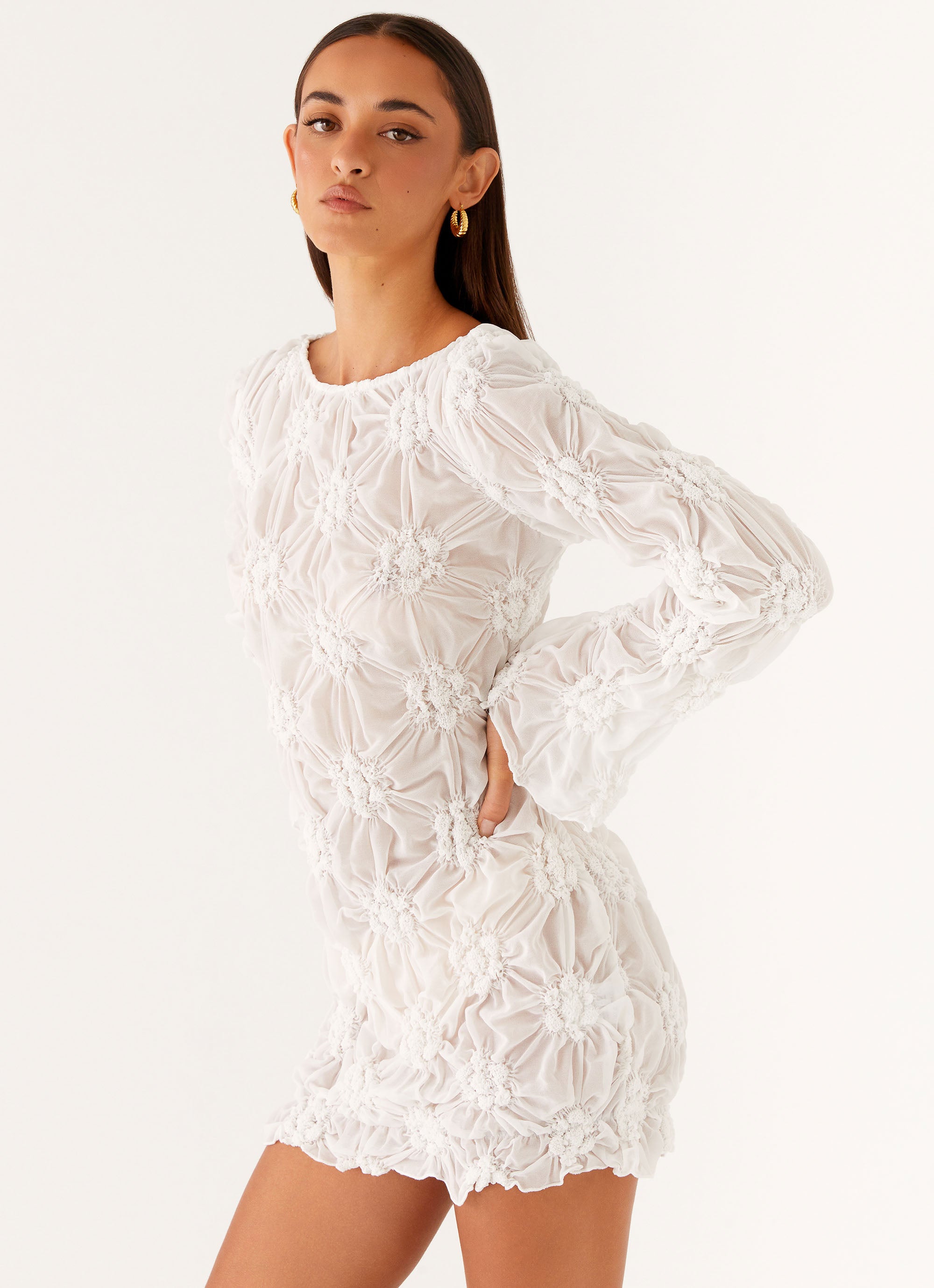 Mia Long Sleeve Dress - Ivory