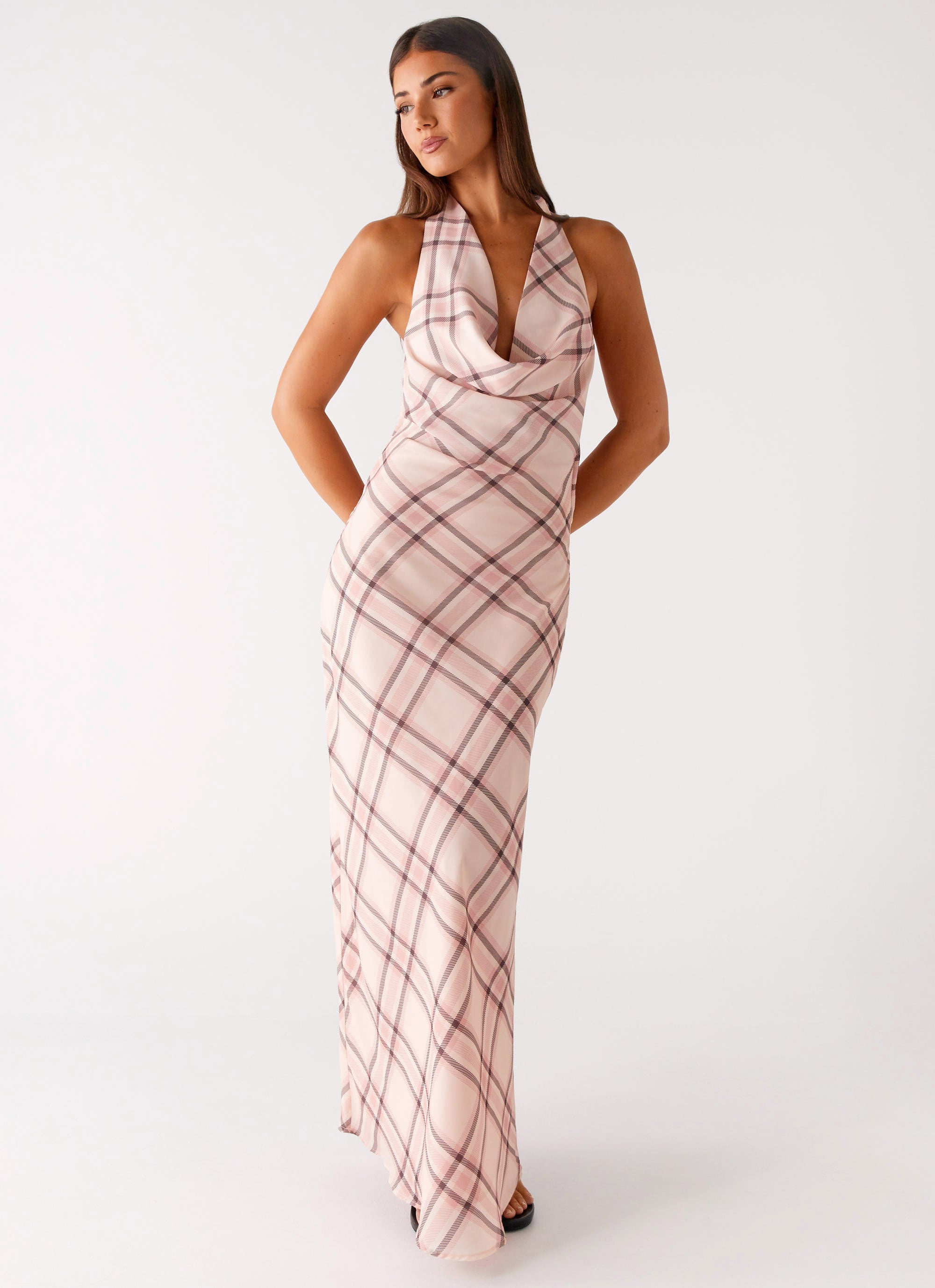 Muse Maxi Dress - Pink Check