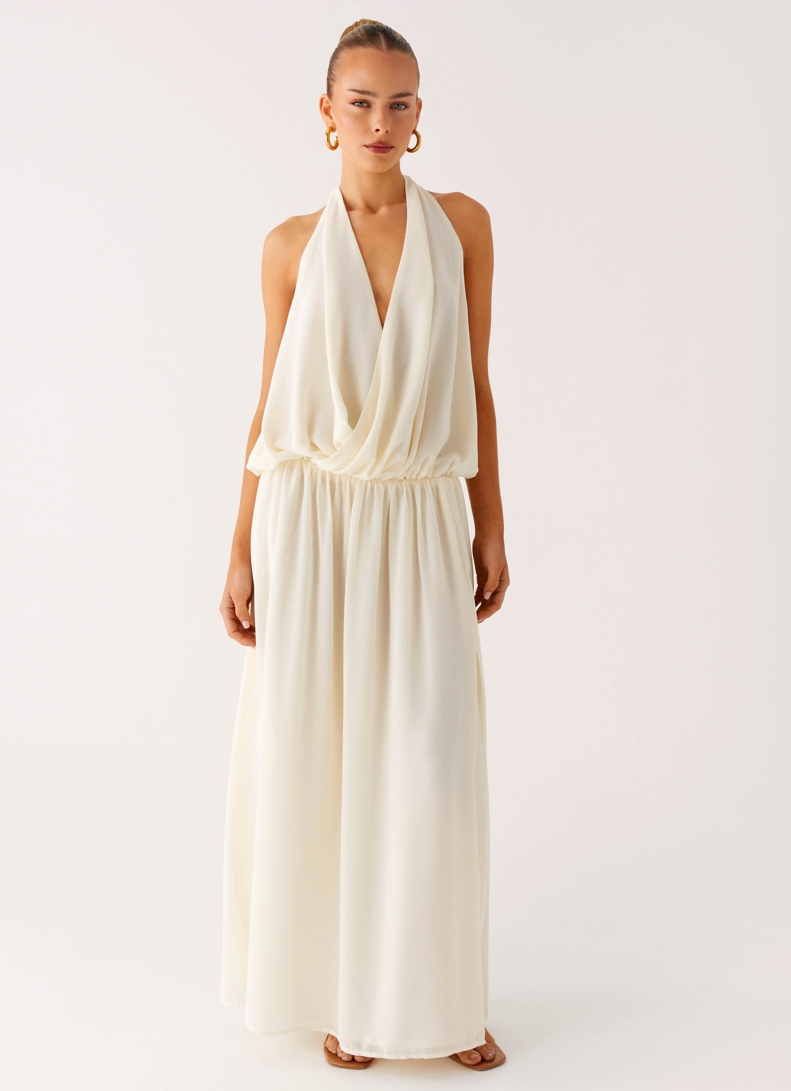 Narlah Halter Maxi Dress - Ivory