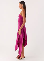Ora Strapless Maxi Dress - Fuchsia