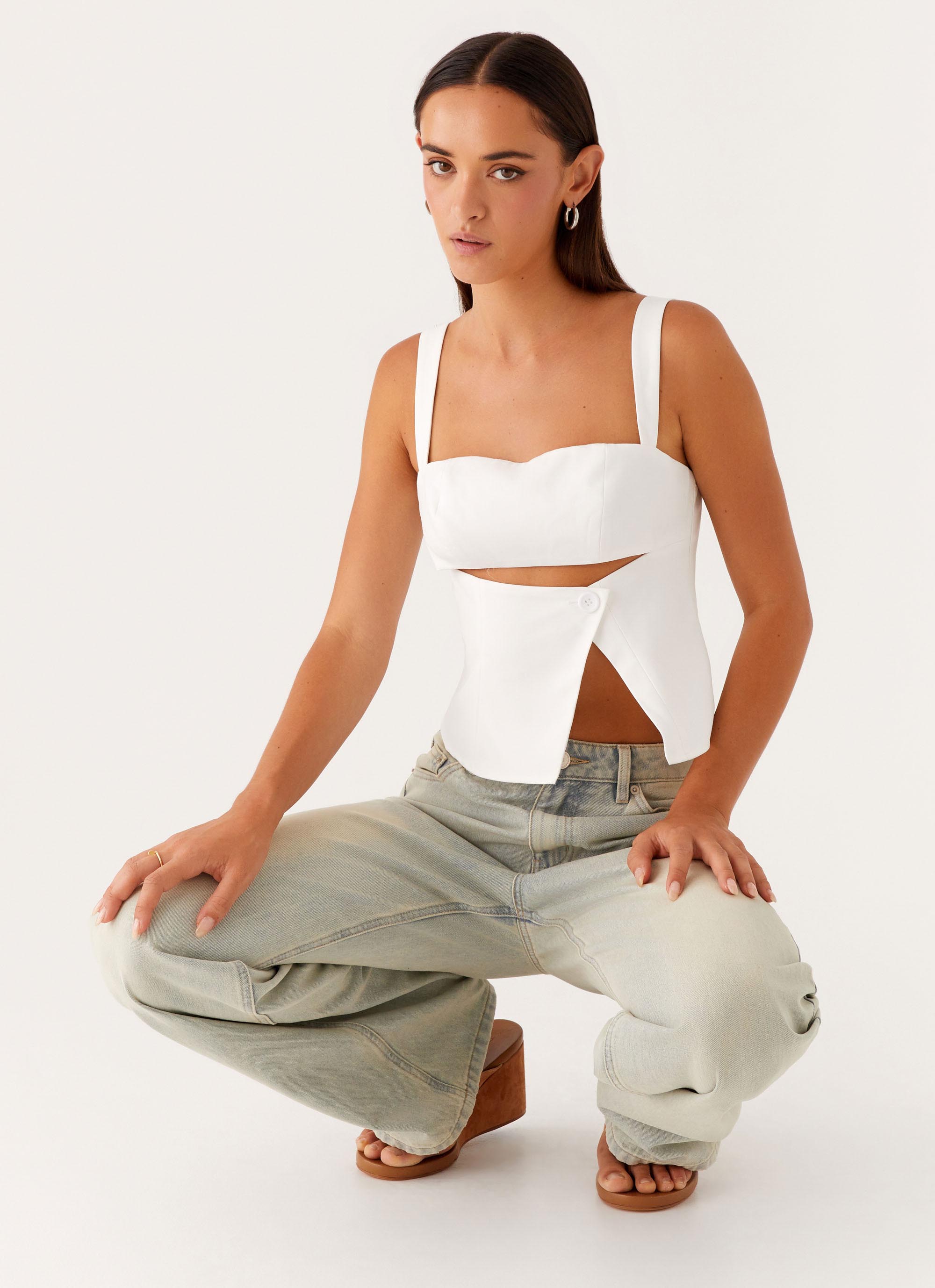 Pia Cut Out Top - White