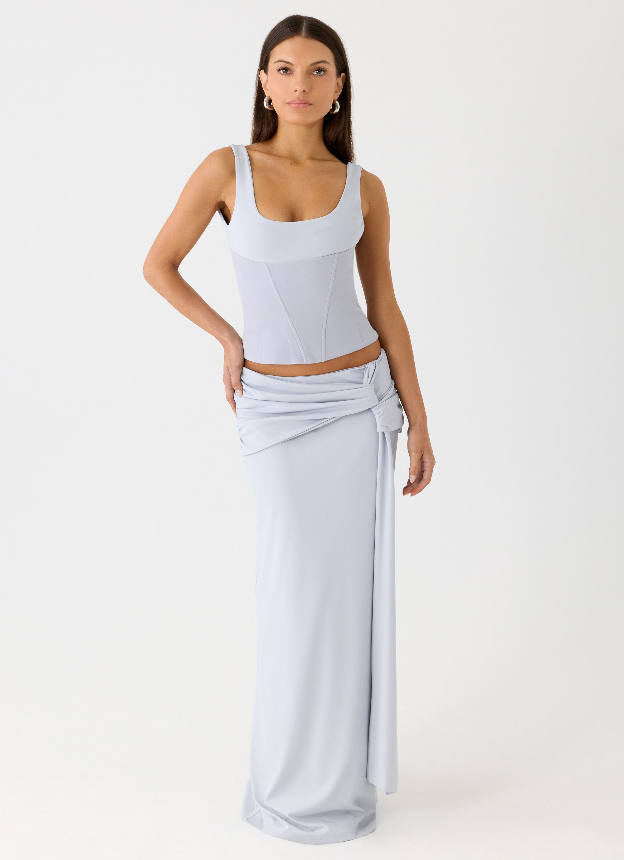 Romana Maxi Skirt - Misty Blue