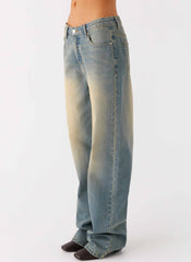 San Diego Straight Leg Denim Jeans - Blue Wash