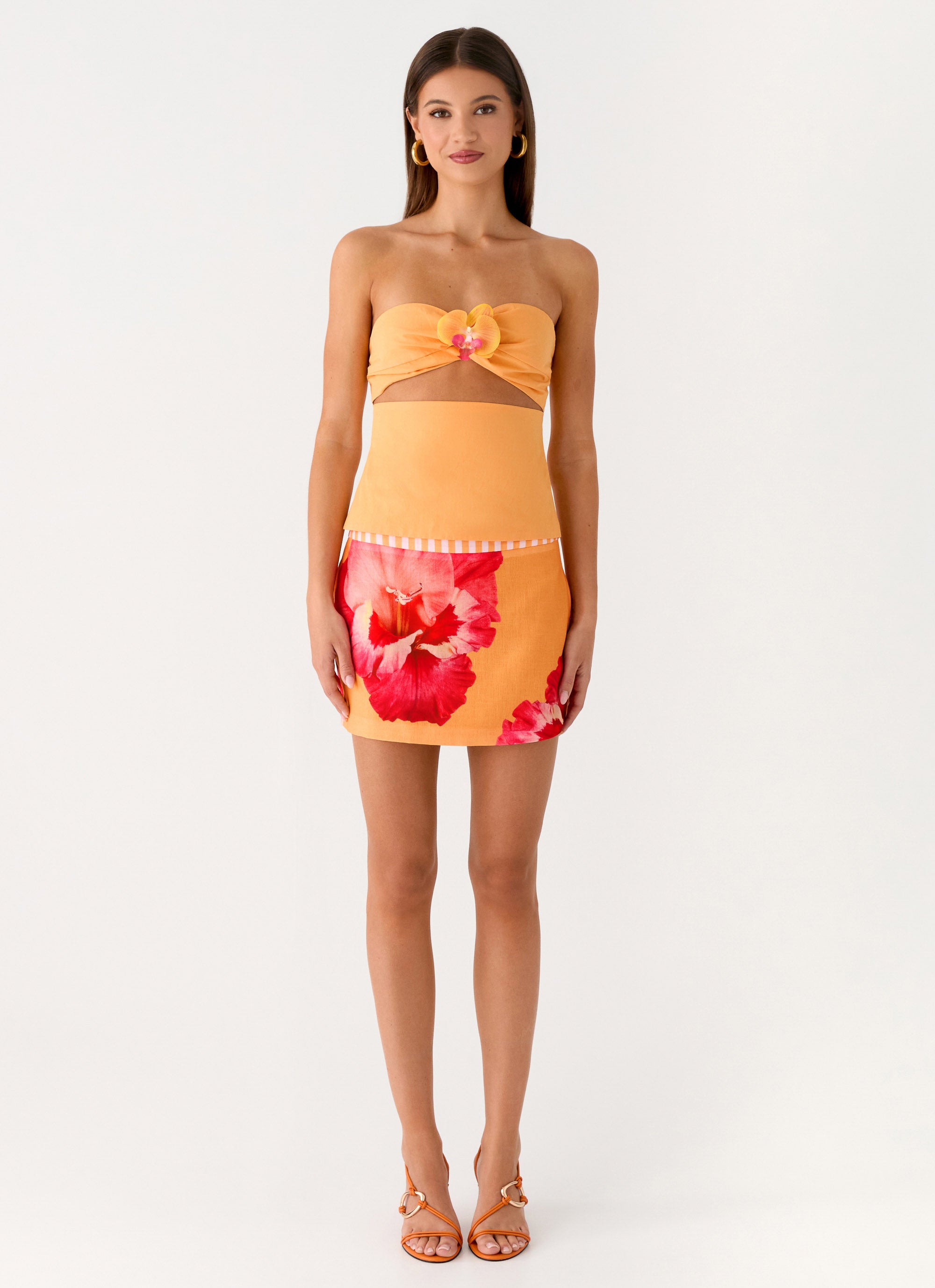 Saya Tie Top - Orange