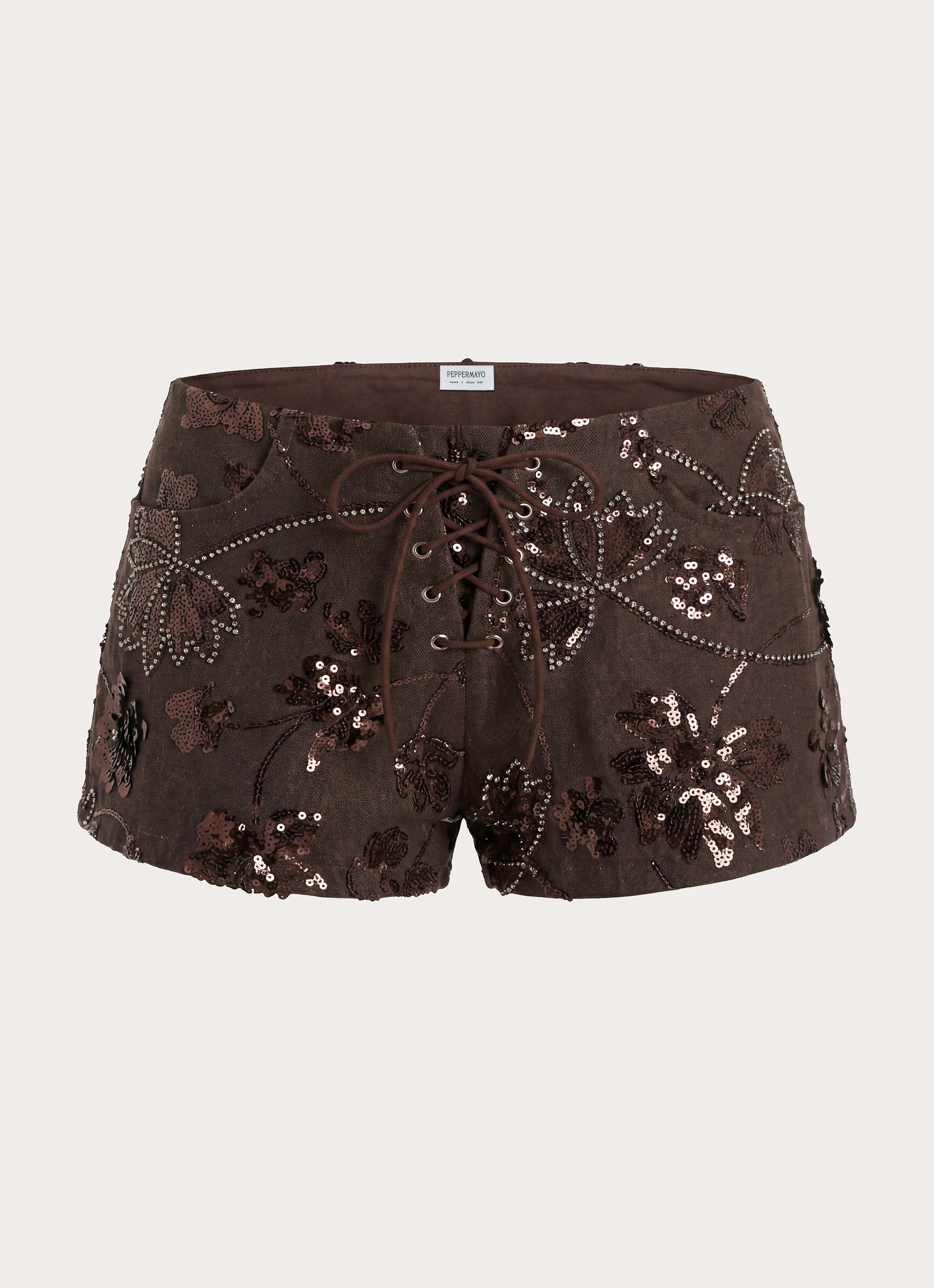Sozzani Denim Mini Shorts - Chocolate