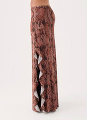 Strike First Maxi Skirt - Snake Print