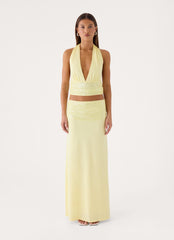 Tavina Sequin Maxi Skirt - Yellow