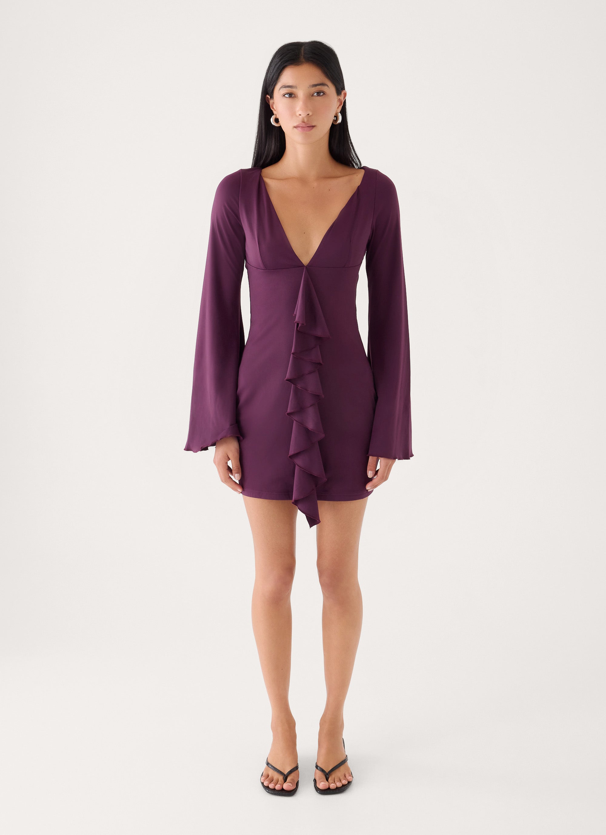 Velocity Jersey Mini Dress - Eggplant