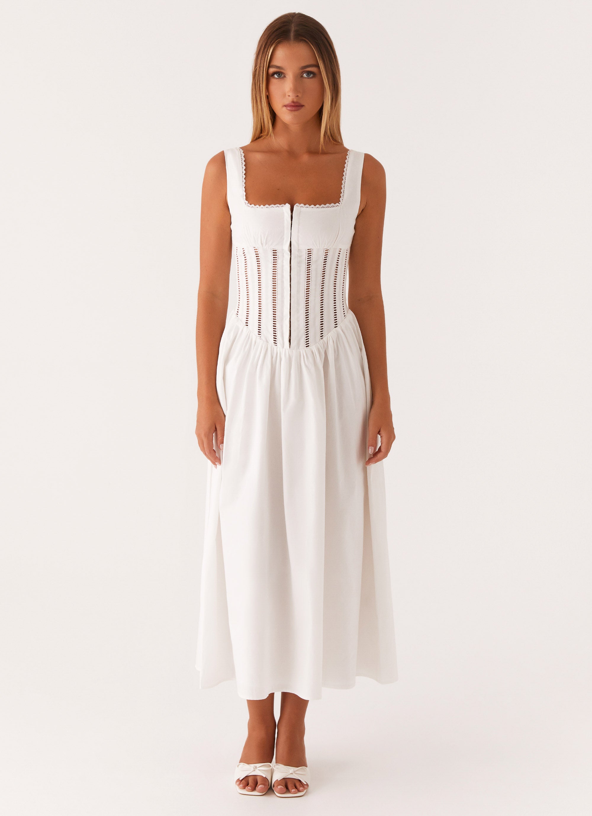 Waiting On You Midi Dress - White