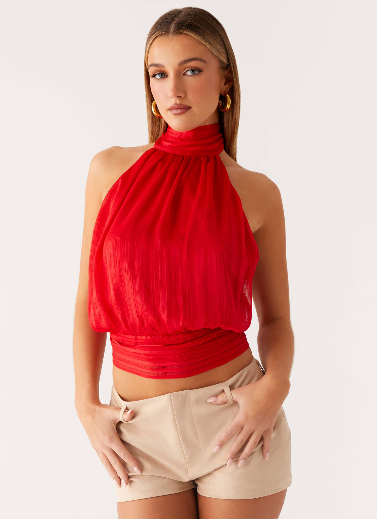 Willow Chiffon Top - Red