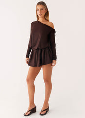Zinnia Mini Dress - Chocolate