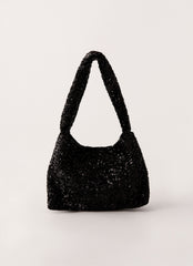 Zinzi Sequin Shoulder Bag - Black